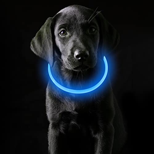 Coolzon Collare Luminoso LED per Cani Gatti, Ricaricabile USB, 3 Modalità Luce