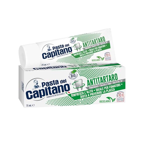 Pasta del Capitano Dentifricio Antitartaro Bio con Menta, 75 ml