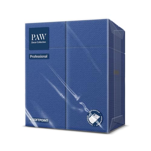 PAW Tovaglioli con Tasca per Posate Softpoint 50 Pezzi Blu Navy