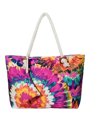 DonDon Borsa da spiaggia grande con chiusura zip 58 x 38 x 18 cm Shopper
