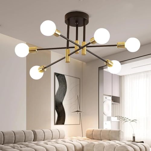 Comely Lampadario Sputnik 6 Luci E27 Vintage in Metallo
