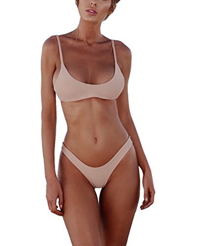 Vancavoo Costumi da Bagno Donna Due Pezzi Costume Mare Push up Sexy Set Bikini Brasiliana Perizoma Vita Alta Triangolo Spiaggia Swimwear，