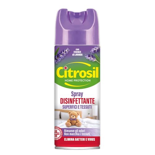 Citrosil Disinfettante Spray Superfici e Tessuti, Elimina 99,9% Virus e Batteri, Profumo Lavanda, 300ml
