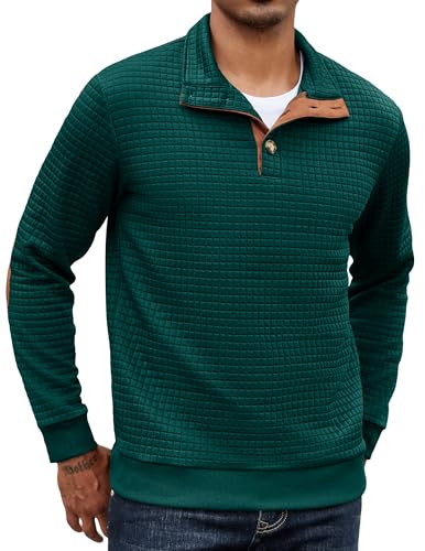 COOFANDY Maglione uomo invernale stampa nido d'ape colletto camicia