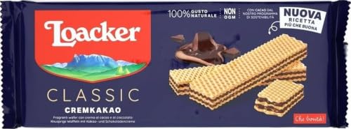 Loacker Classic Cremkakao Wafer con Crema al Cacao e Cioccolato, 175g