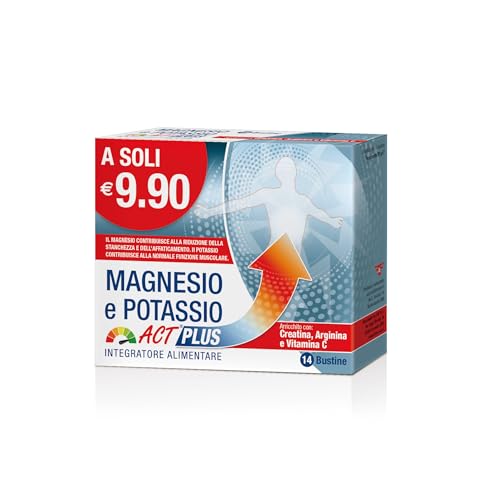 Magnesio Potassio Act Plus Integratore Alimentare Gusto Agrumi, 14 Buste