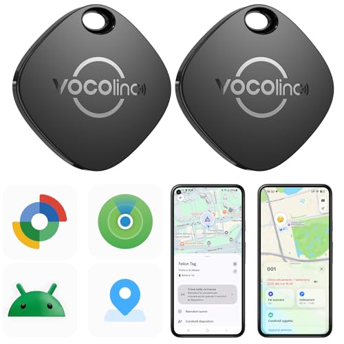 VOCOlinc Smart Tag Tracker Bluetooth 2 Pezzi Nero