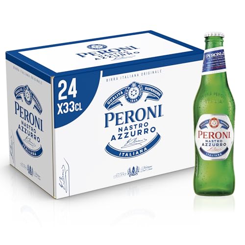 Peroni Nastro Azzurro Birra Premium Lager, 24 Bottiglie da 33 cl