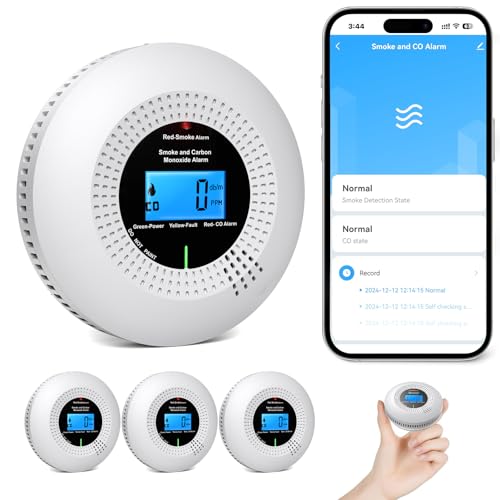 PHYSEN WiFi Rilevatore di Fumo e Monossido di Carbonio, con 10 Anni di Durata e Batteria Sostituibile, Rilevatore Combinato Intelligente Compatibile con l'App Tuya, Conforme EN14604 e EN50291