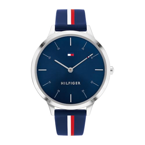 Tommy Hilfiger Orologio Analogico al Quarzo Donna Cinturino in Silicone Blu