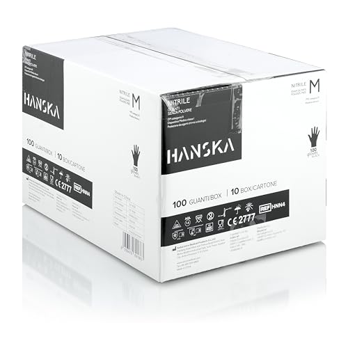 HANSKA 1000 Guanti Monouso Nitrile Neri