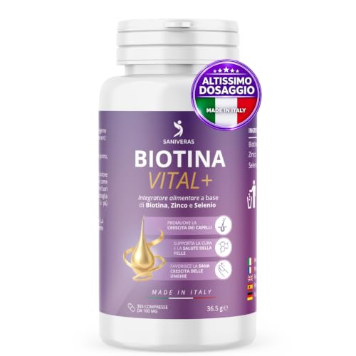 Biotina Capelli Unghie Pelle 365 Compresse Integratore Zinco Selenio