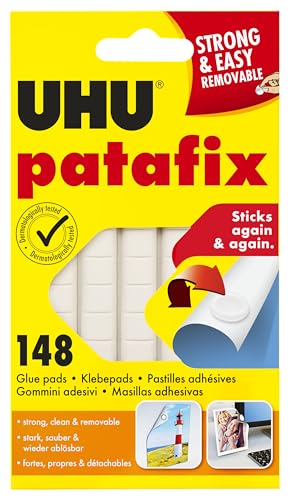 UHU Patafix Originale Pastiglie Adesive Riposizionabili, 148 Pastiglie
