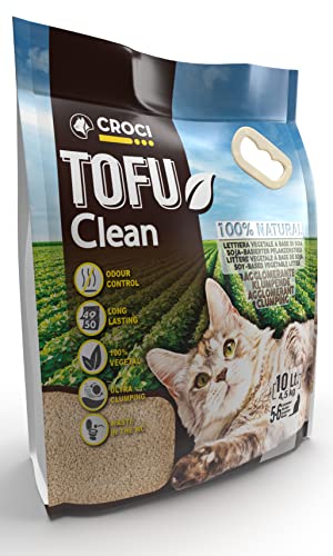 Croci Lettiera Tofu Clean 10L - Lettiera agglomerante biodegradabile