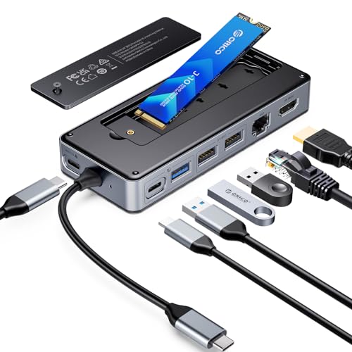 ORICO OM28PR Hub USB-C 8-in-1 con Alloggiamento SSD M.2