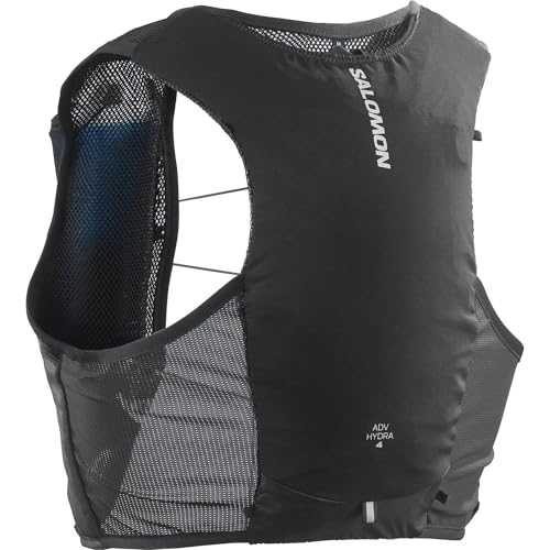 Salomon ADV Hydra Vest 4, gilet di idratazione comfort e stabilità con borracce morbide di facile accesso, ampia tasca in gel, semplice spazio per il trail running