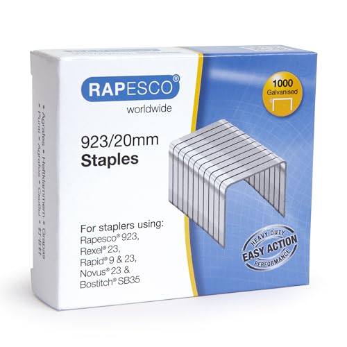 Rapesco Punti Galvanizzati Professionali Tipo 923/20 mm, Confezione da 1000
