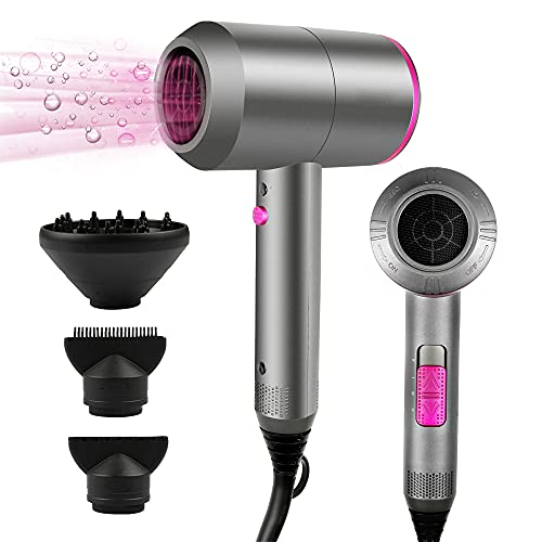 Asciugacapelli Professionale 1500W Motore AC con Diffusore e 2 Concentratori