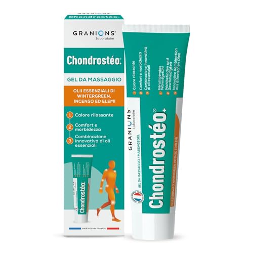 Chondrostéo+ Gel Riscaldante per Massaggi, 100 ml, Oli Essenziali di Gaultheria Procumbens, d'Incenso e di Elemi, Consistenza che Non Unge e non Appiccica, Laboratoire des Granions