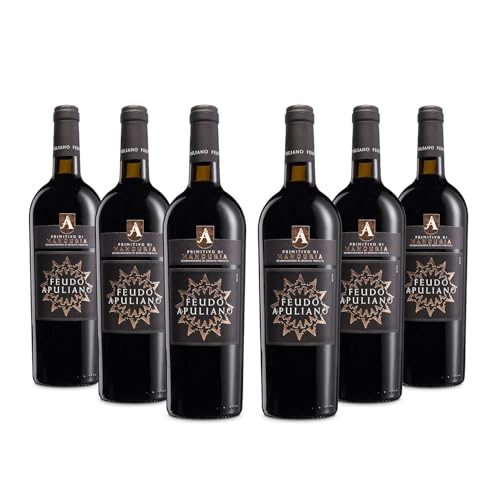 Feudo Apuliano Primitivo di Manduria DOP Vino Rosso, 6 Bottiglie