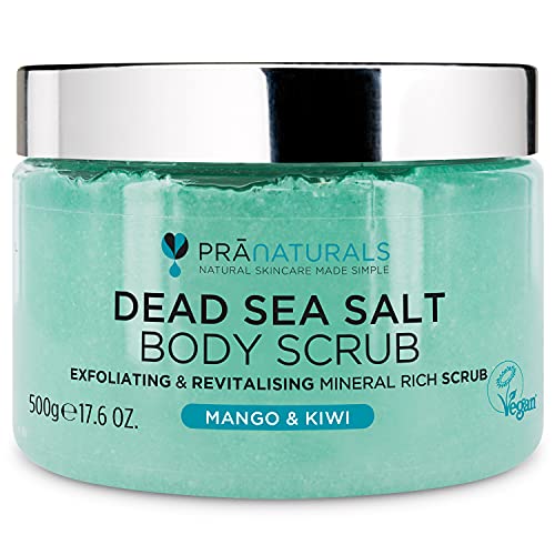 Pranaturals Scrub Corpo Rivitalizzante ai Sali del Mar Morto 500g Mango e Kiwi