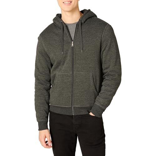 Amazon Essentials Felpa con Cappuccio e Cerniera in Pile Foderata Sherpa Uomo