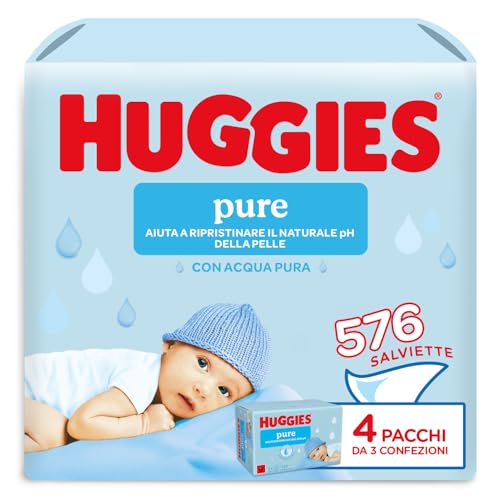 Huggies Pure Salviette Umidificate per Bambini, Pacchi da 48