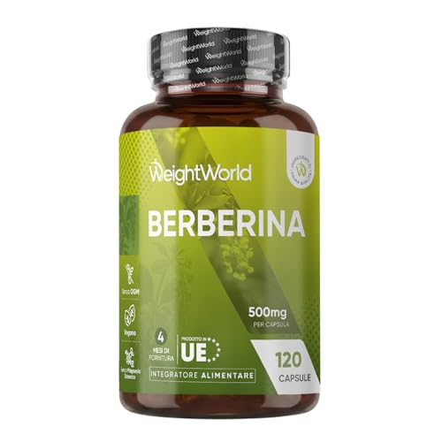 Berberina Vegana 500 mg Pura 85% 120 Capsule, Berberis Aristata
