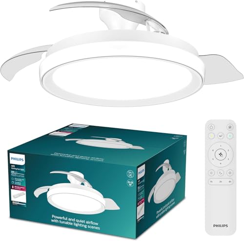 PHILIPS Bliss Ventilatore a Soffitto con Pale Retrattili e LED