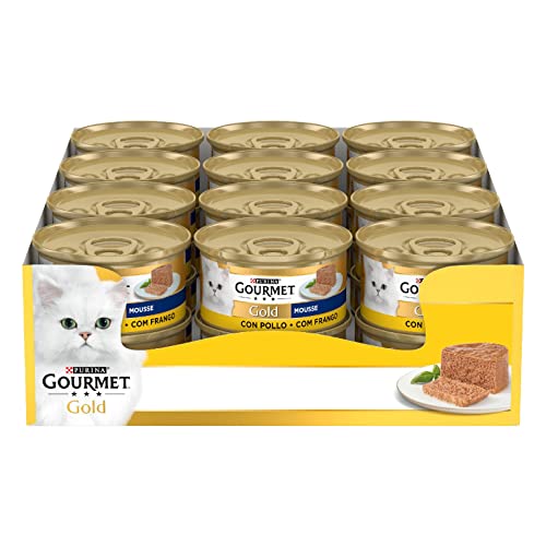 Gourmet Gold Mousse con Pollo per Gatti Adulti, 24 Lattine da 85 g