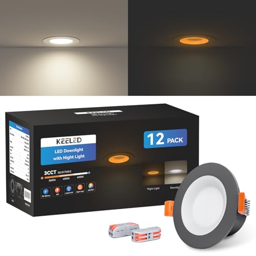 KEELED Faretti LED da Incasso per Cartongesso con Luce Notturna