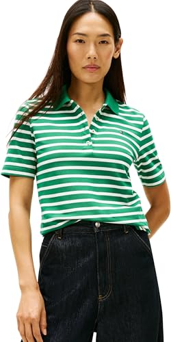 Tommy Hilfiger 1985 Regular Pique Polo Maniche Corte Donna Verde Nouveau Green
