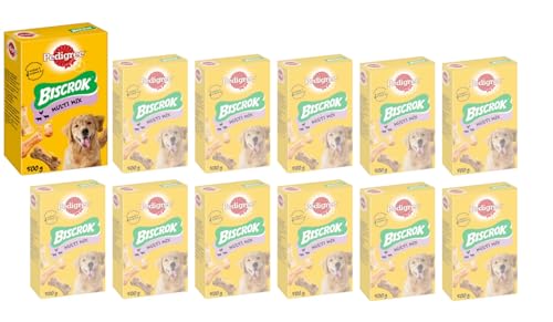 Pedigree Biscrok Multi Mix Snack Biscotti per Cani Croccanti, 12 Confezioni da 500 g