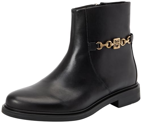 Tommy Hilfiger Donna Stivaletti Chain Low Bootie in Pelle