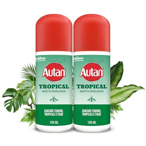Autan Tropical Spray Secco, Spray Antizanzare Forte, Repellente Zanzare