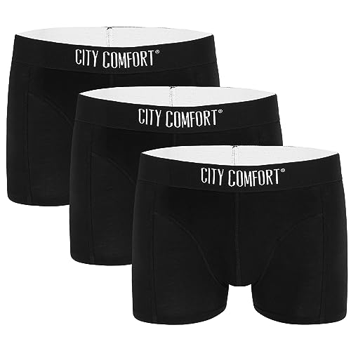CityComfort Boxer Uomo in Bamboo e Spandex, Set da 3, Taglie S-4XL