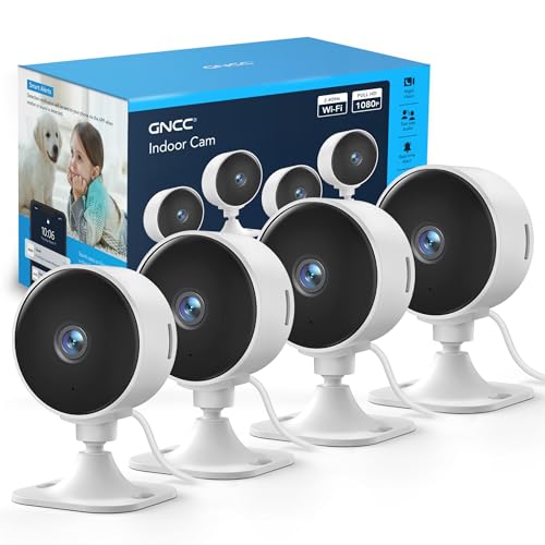 GNCC GC3 Kit 4 Telecamere WiFi Interno 1080P, Rilevamento Movimento e Suono, Visione Notturna