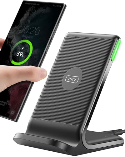 INIU Caricatore Wireless 15W Ricarica Rapida con Supporto Telefono