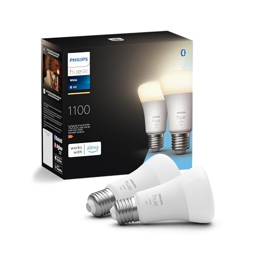 Philips Hue White, Lampadina Smart LED E27, Confezione da 2