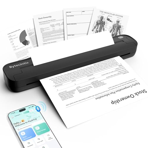 ByteCintia Stampante Termica Portatile A4 Bluetooth