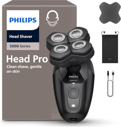 Philips Head Shaver Pro Serie 5000 Rasoio per Testa Uomo e Donna, Modello HS5980/15