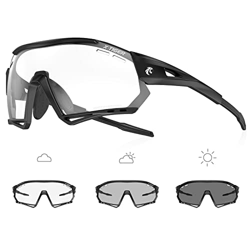 X-TIGER Occhiali Ciclismo Fotocromatici TR90 UV400 Sportivi