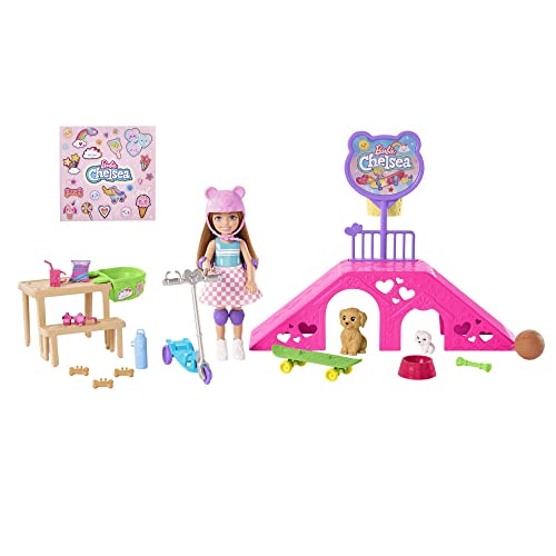 Barbie Chelsea skatepark playset con 2 cuccioli