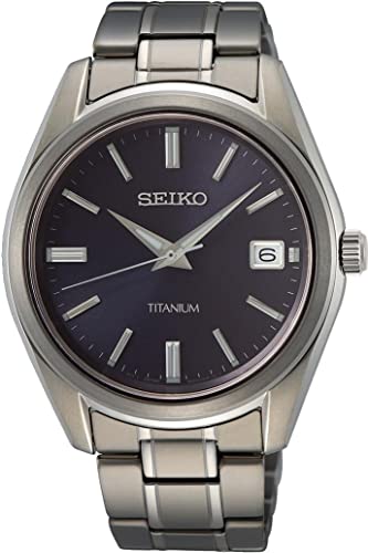 Seiko Orologio da uomo al quarzo titanio SUR377P1