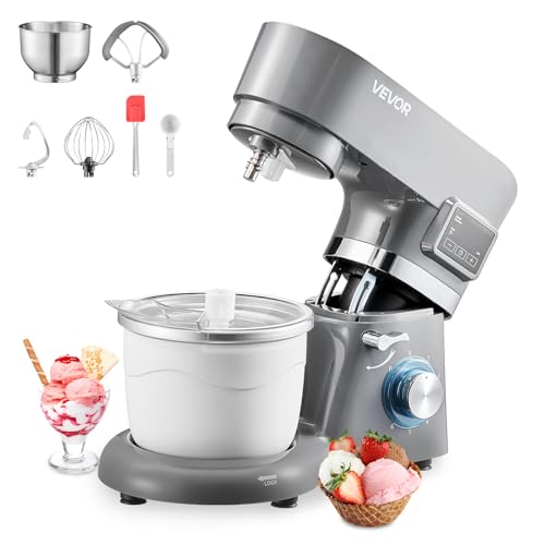 VEVOR Gelatiera 1,7L, Planetaria 6 Velocità con Display LED