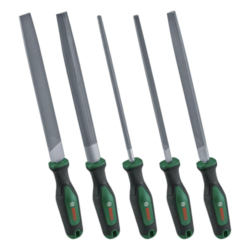 Bosch Set lime 5 pezzi, acciaio al carbonio