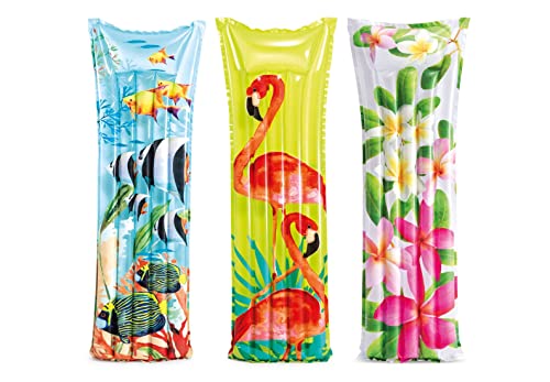 Intex 59720EU - Materassino Mare Floreale Assortiti, Vinile, Multicolore, 183x69 cm