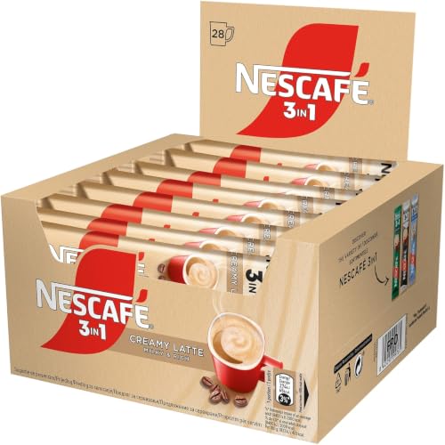 NESCAFÉ 3in1 Creamy Latte Caffè Istantaneo con Latte, 28 Bustine da 15 g