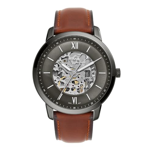 Fossil Neutra Orologio Automatico Uomo Cassa Acciaio 44mm Cinturino Pelle