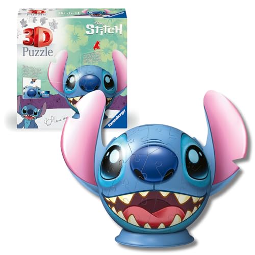 Ravensburger Puzzle 3D Stitch con orecchie 77 pezzi Disney